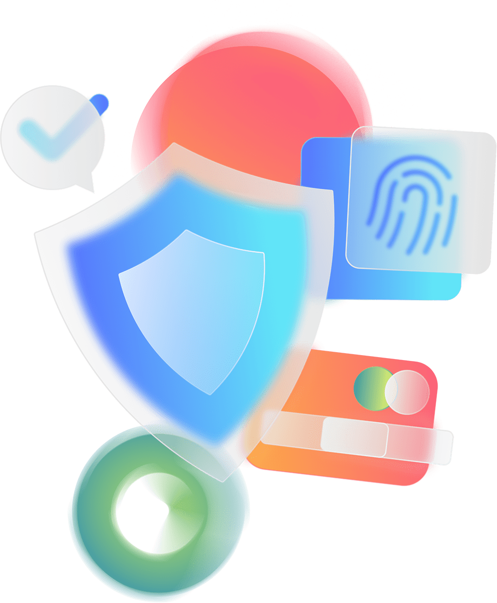 Image with several motifs of personal data protection